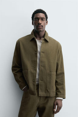 TEXTURED OVERSHIRT WITH POCKETS - Zara фото 2