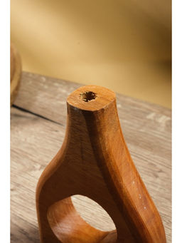 Ваза для сухоцветов «Катарсис», 12×3×18 см, дерево джати, коричневая