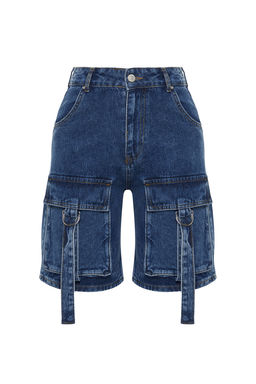 Mavi Kargo Cepli Normal Bel Denim Bermuda TWOSS24SR00014 - Trendyolmilla фото 7