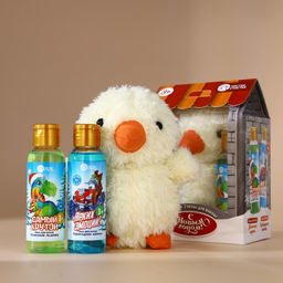 Подарочный набор новогодний детский «С Новым Годом», пена для ванны 2×100 мл и мягкая игрушка совёнок, Чистое счастье