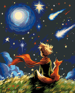 ФРЕЯ PNB/PLDD-289 Набор для раскрашивания по номерам ( эффект черного холста ) ( со светодиодами ) 50 х 40 см Бесконечность вселенной