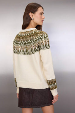 Tas Yumusak Dokulu Etnik Desenli Triko Kazak TWOAW26KZ00194 - Trendyolmilla фото 4