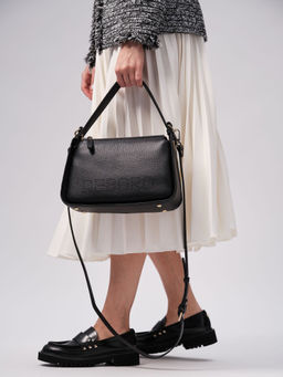 Сумка кожаная на плечо Deboro 30790 черный