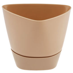 Горшок для цветов пластмассовый Элеганс 0,5л, 10,8х10,5х9,2см, бежевый (Россия)