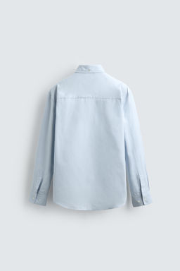 CAMISA REGULAR FIT ALGOD?N - SEDA / Celeste - Zara фото 8