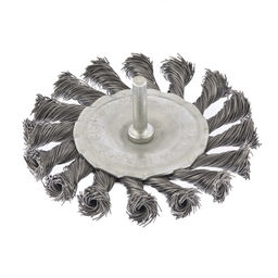 Щетка для дрели плоская со шпилькой d100мм (круч.проволока) "Сибртех"