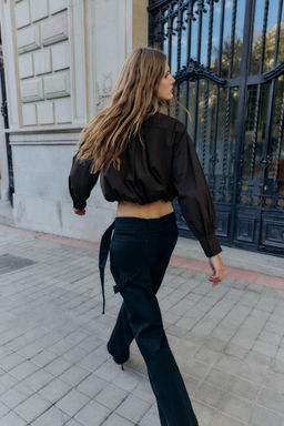 CROPPED POPLIN BALLOON SHIRT - Zara фото 5