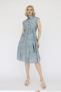 Платье из вискозы с поясом - Looklikecat фото 2