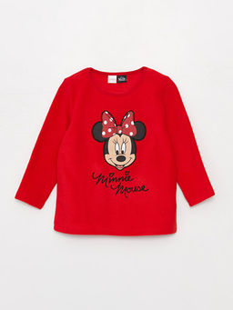 Bisiklet Yaka Minnie Mouse Bask?l? Uzun Kollu K?z ?ocuk Polar Pijama Tak?m? - Waikiki фото 2