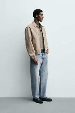 CAZADORA REGULAR FIT ALGOD?N LAVADO / Arena - Zara фото 4