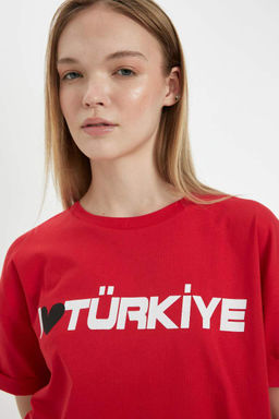 Футболка Cool Oversize с короткими рукавами и принтом - Defacto фото 8