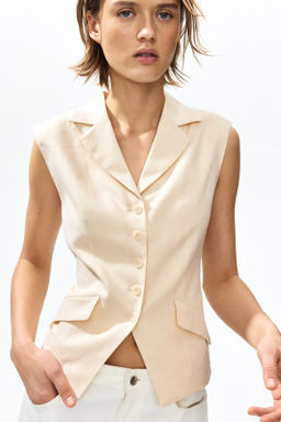 Chaleco en mezcla de lino - H&m фото 3