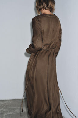 POLKA DOT DRESS WITH BELT ZW COLLECTION - Zara фото 3