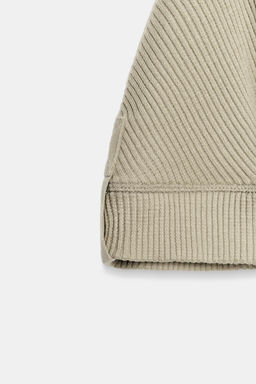 CAMISETA RIB ALGOD?N / Khaki - Zara фото 3