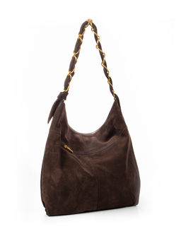 LACCOMA сумка M1048-коричневый натуральная замша хлопок  фото 2