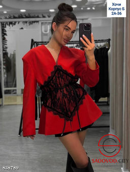 Пиджак-платье с гипюровым корсетом - Bruno фото 3