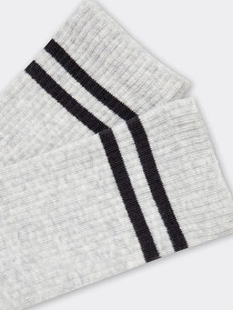 Цена за 5 пар! Носки детские серые с рисунком в виде контрастных полосок - Mark formelle фото 4