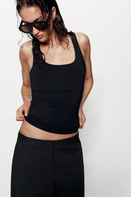 CAMISETA POLIAMIDA TIRANTE ANCHO / Negro - Zara фото 4