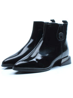 01-PCG265-1 BLACK Ботинки демисезонные женские (натуральная кожа, байка)