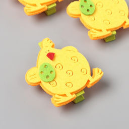 Декор для творчества дерево фетр Прищепка. Курочка с яйцом, набор 3 шт., 1.8?3.8?4.8 см, МИКС