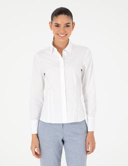 Beyaz Slim Fit Uzun Kollu G_mlek