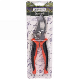 Секатор плоскостной 7,5" (19,5см) "Фортуна" пластиковые прорезиненные ручки ДоброСад