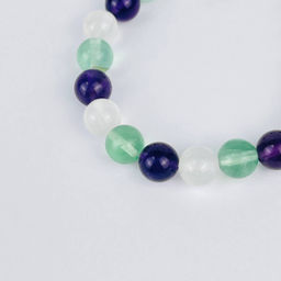 Браслет "Стихия Эфир" из Аметиста, Флюорита и Селенита 18 см