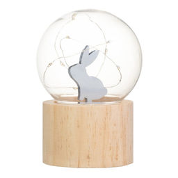 Фигурка светящаяся RISALUX Заяц, LED-ночник, 3хAG10, шар-8 см, 6.5?6.5?11.5 см