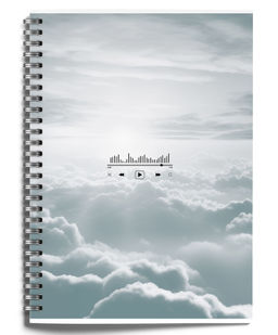 Тетрадь 80 л. А4 клетка, на гребне, LOREX SOUND IN CLOUDS офсет, мелованный картон, soft touch, запечатка форзаца - Buro фото 2