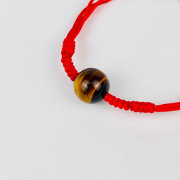 Защитный браслет Красная нить с Тигровым глазом от 16 см - Радуга самоцветов фото 3