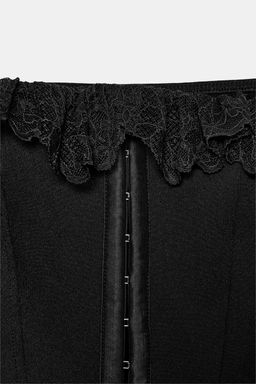 TOP CORSETERO ENCAJE / Negro