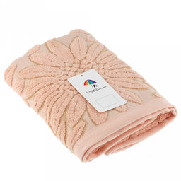 Полотенце махровое "Подсолнух" 50х90см, хлопок 100%, персиковый (Китай)