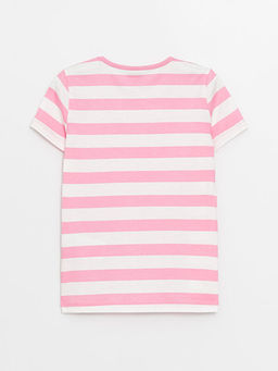 Bisiklet Yaka ?izgili K?sa Kollu K?z ?ocuk Ti??rt - Waikiki фото 2