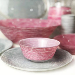 Набор столовый 18 предметов BRUSHMANIA PINK & GRANIT