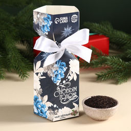 Чай чёрный С Новым годом с чабрецом, в коробке конфете, 100 г.