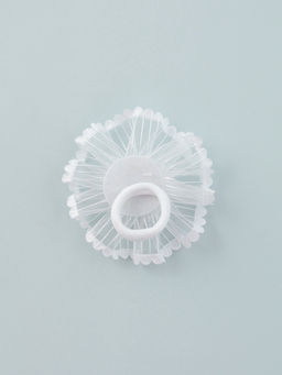 Цена за 6 шт. Бант для волос на резинке «Школьница», лучики роза, d=6 см, белый