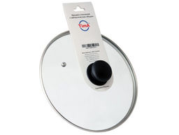 Цена за 2 шт. 4714 Крышка с ручкой стеклянная с мет.обод. 14см