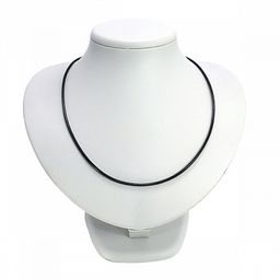 Шнурок для подвесок Черный из эко кожи тонкий с металлической застежкой и цепочкой 45см - Сандаловый дом фото 3