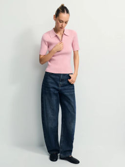 Джемпер в рубчик с молнией / Zarina фото 3