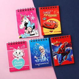 Цена за 20 шт. Блокнот А7, 32 листа, на гребне, 5 видов, МИКС