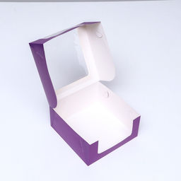 Кондитерская упаковка с окном, сиреневая, 21×21×10 см