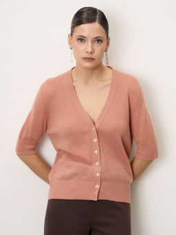 Кардиган женский из кашемира 4298 розовый