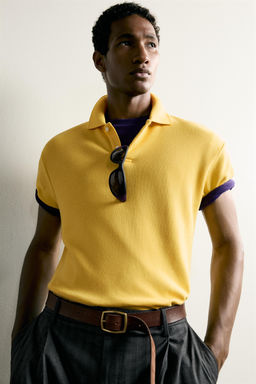 SUDADERA POLO REGULAR FIT MANGA CORTA / Amarillo - Zara фото 5