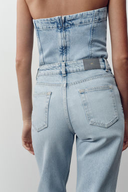 JEANS Z.04 STRAIGHT MID-WAIST FULL LENGTH - Zara фото 13