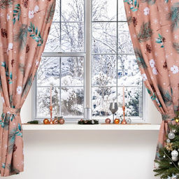 Комплект штор для кухни с подхватами Этель Fir branches, 145?180 см - 2 шт., габардин