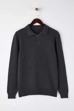 TRENDYOL MAN Ekru Regular Polo Yaka Dokulu Triko Kazak TMNAW25KZ00078 - Trendyolmilla фото 8