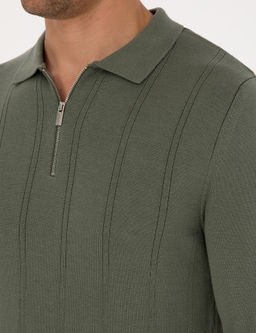 Duman Slim Fit Polo Yaka Fermuarl_ Triko Kazak - Pierre cardin фото 7