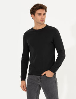Siyah Regular Fit Sweatshirt