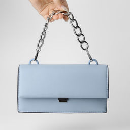 Цена за 2 шт. Цепочка для сумки, с карабинами, металлическая, плоская, 29×19 мм, 30 см, цвет серебряный