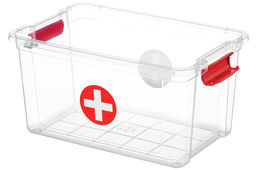 Контейнер StorMax Аптечка 35,5*23,8*19 см с крышкой с 2-мя защелками +вкладыш (прозр-красный)(650) - Elan gallery фото 15